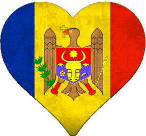 Cuore Moldova Europa Bandiere 