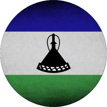 Round Lesotho Africa Flags 