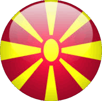 Round Macedonia Europe Flags 