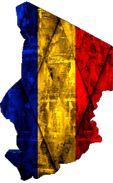 Carta Geografica Chad Africa Bandiere 