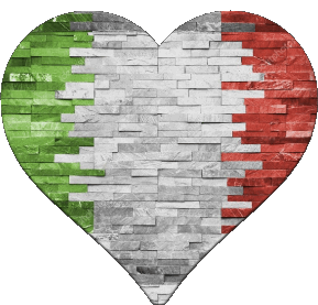 Corazón Nacional Italia Europa Banderas 