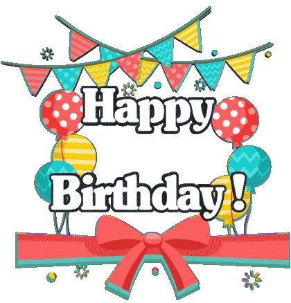 006 Balloons - Confetti Happy Birthday Inglés Mensajes 