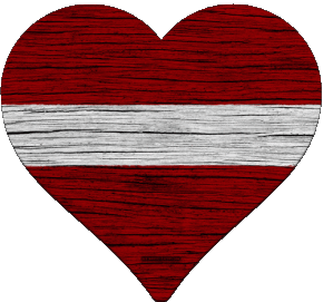 Coeur Lettonie Europe Drapeaux 