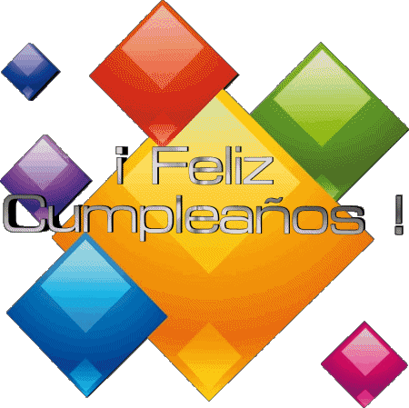 014 Sfondo trasparente Abstracto - Geométrico Feliz Cumpleaños Spagnolo Messagi 