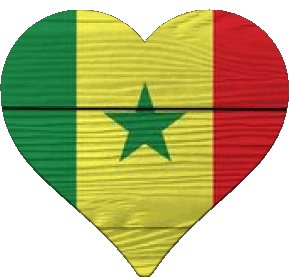 Coeur Sénégal Afrique Drapeaux 