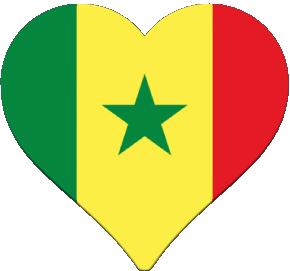 Corazón Senegal África Banderas 