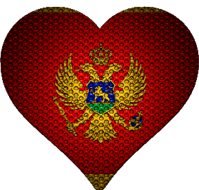 Cuore Montenegro Europa Bandiere 