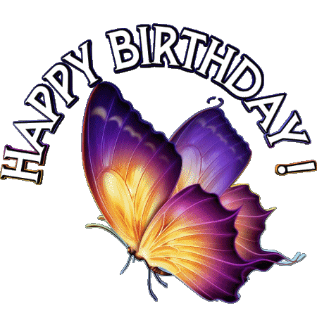 001 Transparent Background Butterflies Happy Birthday English Messages 
