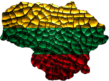 Carta Geografica Lituania Europa Bandiere 