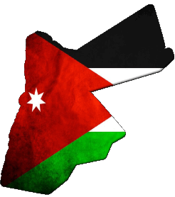 Carte Jordanie Asie Drapeaux 