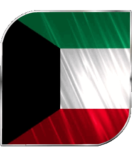 Square Kuwait Asia Flags 