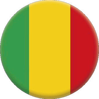 Round Mali Africa Flags 