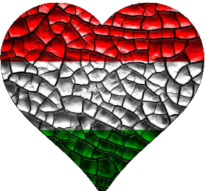 Corazón Hungría Europa Banderas 