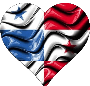 Coeur Panama Amériques Drapeaux 