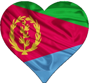 Heart Eritrea Africa Flags 