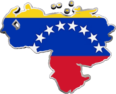 Karte Venezuela Amerika Fahnen 