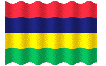 Waving Mauritius Africa Flags 