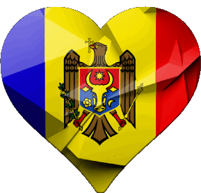 Coeur Moldavie Europe Drapeaux 
