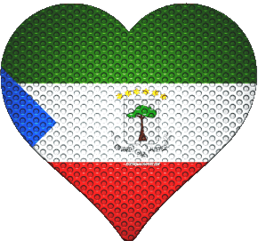 Coeur Guinée Equatorial Afrique Drapeaux 