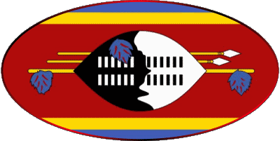 Oval Eswatini Afrika Fahnen 