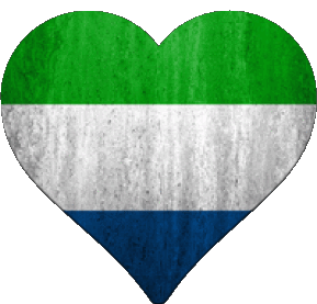 Heart Sierra Leone Africa Flags 