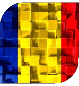 Quadrato Chad Africa Bandiere 