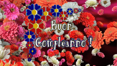 004 Sfondo animato Floreale Buon Compleanno Italiano Messagi 