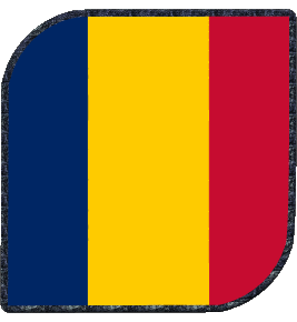 Quadrato Chad Africa Bandiere 