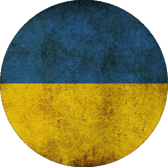 Rond Ukraine Europe Drapeaux 