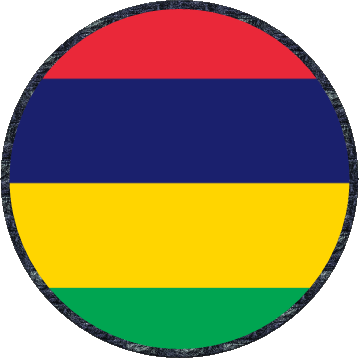 Round Mauritius Africa Flags 