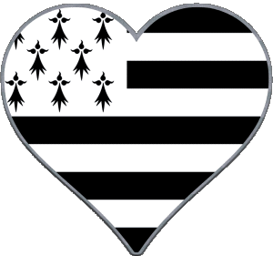 Heart Brittany Regions France Flags 