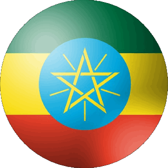 Runde Äthiopien Afrika Fahnen 