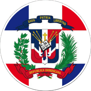 Round Dominican Republic America Flags 