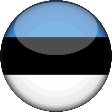 Round Estonia Europe Flags 