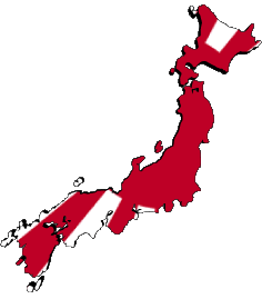 Mapa Japón Asia Banderas 