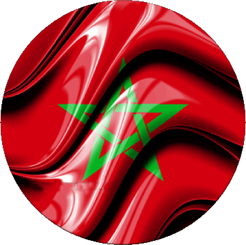 Tondo Marocco Africa Bandiere 