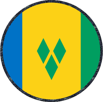Round Saint Vincent and the Grenadines America Flags 