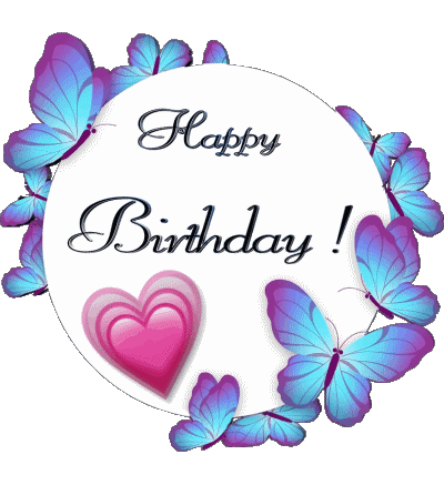 010 Transparent Background Butterflies Happy Birthday English Messages 