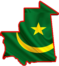 Mapa Mauritania África Banderas 