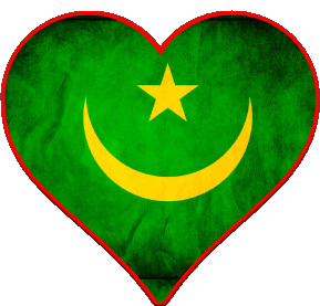 Corazón Mauritania África Banderas 