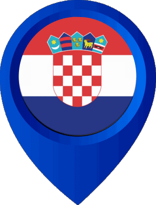 Standort-Pin Kroatien Europa Fahnen 