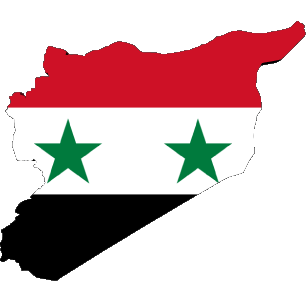 Carte Syrie Asie Drapeaux 