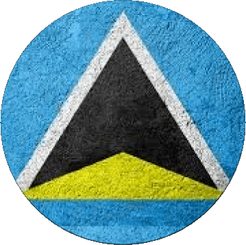 Round St. Lucia America Flags 