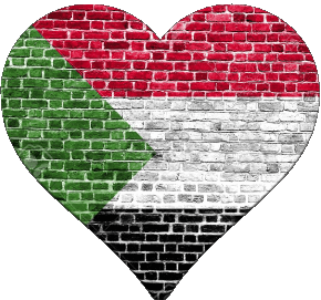Coeur Soudan Afrique Drapeaux 