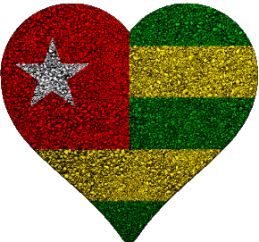Coeur Togo Afrique Drapeaux 