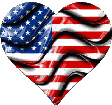 Heart U.S.A - National America Flags 