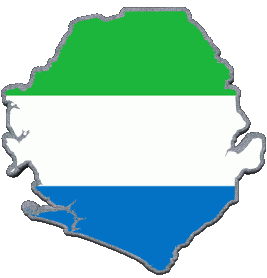Carta Geografica Sierra Leone Africa Bandiere 