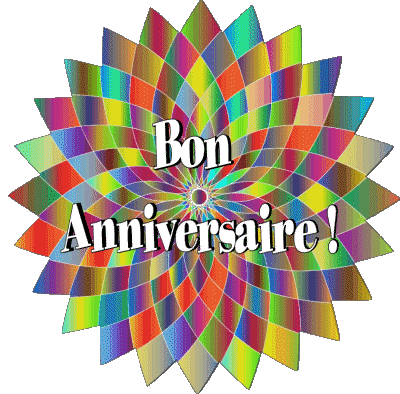 022 Fondo transparente Abstrait - Géométrique Bon Anniversaire Francés Mensajes 