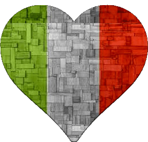 Corazón Nacional Italia Europa Banderas 