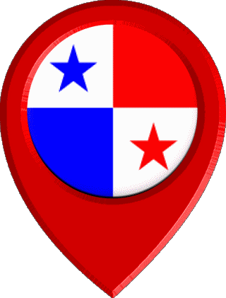 Marcador de ubicación Panamá América Banderas 